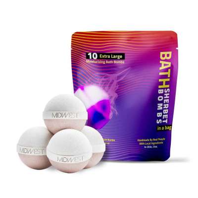 Crisp Coconut Luxury Bath Bombs -Set of 10 - Extra Large - 4.5oz Profile Picture