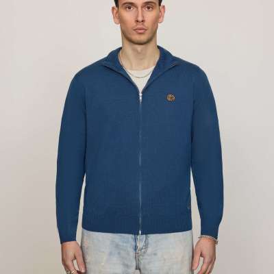 House of Savoj Emblem & Signature Full-Zip Cardigan - Ocean Blue Profile Picture